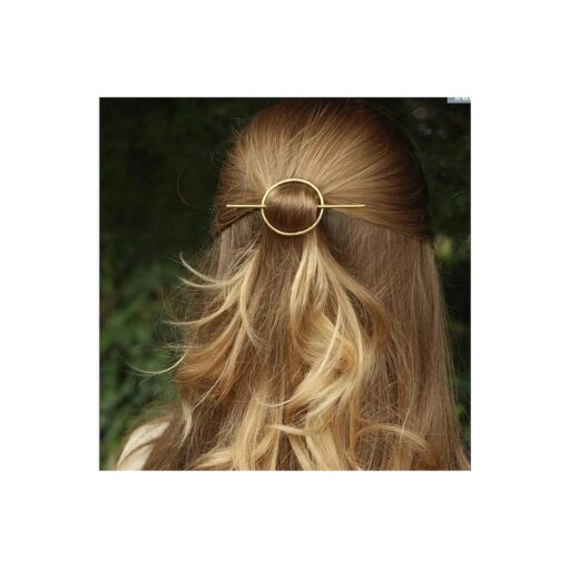 Dreamyn Round Hair Clips Hollow Circle Hair Barrettes Fashion Geometric Hairpins Minimalist Hair Accessories Hair Jewelry for Women and Girls ( Gold )