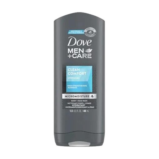 Dove Men Care Body & Face Wash, Clean Comfort - 13.5 Fl Oz / 400 mL X 6 Pack Case, Made in Germany