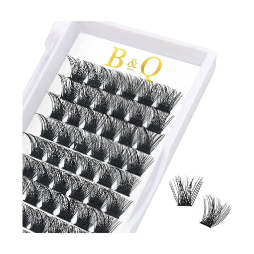 Lash Clusters B02 C Curl 12mm DIY Eyelash Extensions 72 Clusters Lashes C D Curl B & Q LASH Mega Volume Individual Lashes Eyelash Clusters Extensions Individual Lashes Cluster DIY at Home ( NM-C-12mm )