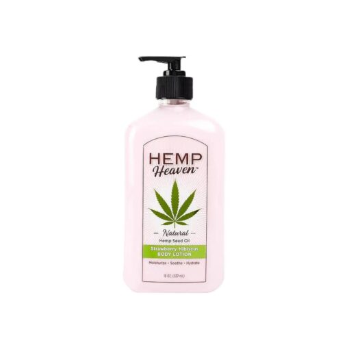 Natural Hemp Seed Oil Body Lotion - Strawberry Hibiscus - Moisturize, Soothe, Hydrate - 18 Oz