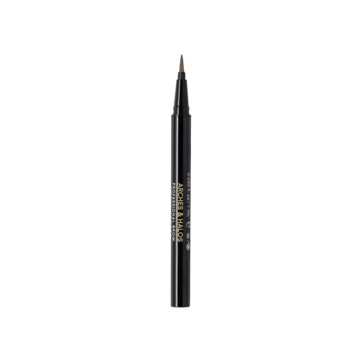 Arches & Halos Fine Bristle Tip Pen - Creamy, Buildable Formula for Shaping and Defining Eyebrows - Waterproof, Long Lasting, 24 Hour Color - Precise Bristled Applicator Tip - Natural Brown - 0.02 oz