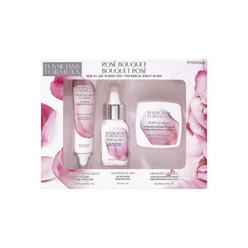 Physicians Formula Rose All Day Makeup Set Skin Care Kit, For Dark Circles Under Eyes, Puffiness, Anti Aging, Antioxidants Anti Wrinkles, Deep Hydrating, Moisturizing