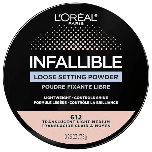 L'Oreal Paris Infallible Tinted Loose Setting Powders, Matte Finish, Lightweight, No White Cast, 2 Shades From Light To Deep, Translucent Medium-deep, 0.28 Oz