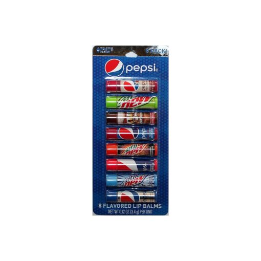 Taste Beauty ( 1 ) Party Pack Pepsi - 8pc Soda Flavored Lip Balm Sticks - Flavors : Cherry Vanilla, Mountain Dew, Mug Root Beer, Wild Cherry, Livewire, White Out, Diet - Net Wt, 0.12 oz Each Stick