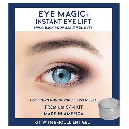 Eye Magic Premium Eye Lift ( S/M Kit + Gel ) Made in America Instantly Lifts and Defines Droopy, Sagging or Hooded Eyes Safe For Daily Use