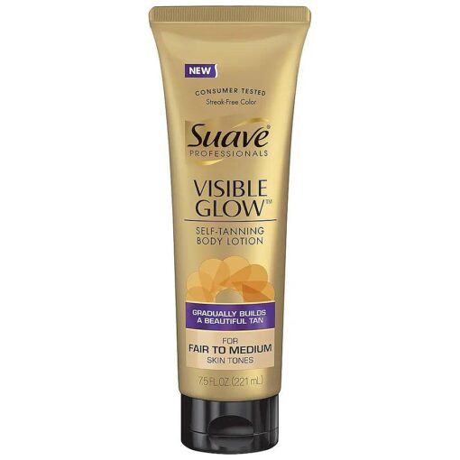 Suave Professionals Visible Glow Self-Tanning Body Lotion, Fair to Medium 7.5 oz