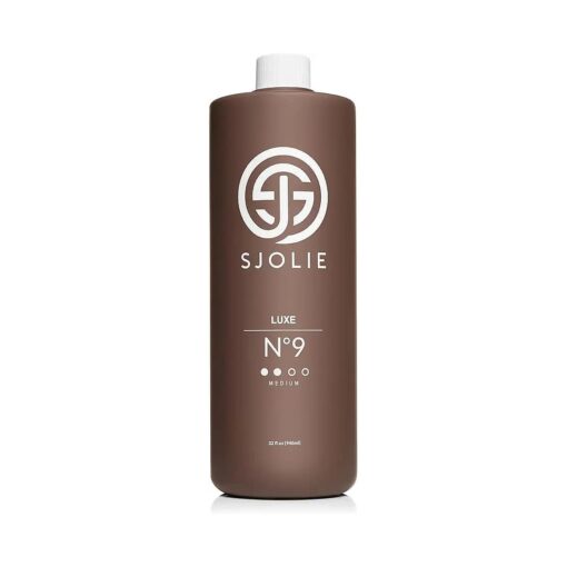 SJOLIE Violet Spray Tan Solution - Luxe 9 - Medium Blend | Sunless Tanning Solution for a Hydrating, Deep Brown Tan - Quart