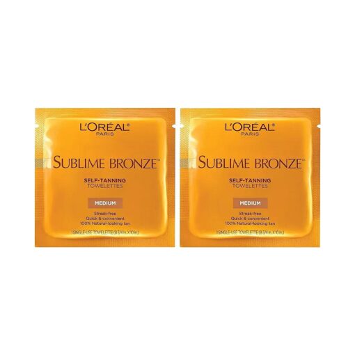 L'Oreal Paris Sublime Bronze Self Tanning Towelettes, Streak-Free, Natural Looking Tan, 6 ct ( Pack of 2 )