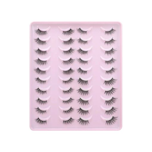 Half Lashes Natural Look Fluffy False Eyelashes Wispy 4 Styles Cat Eye Lashes 3D Natural Volume Accent Lashes 20 Pairs Pack by Yawamica