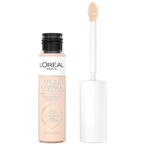 L'Oreal Paris True Match Radiant Serum Concealer, Brightening Under Eye Concealer Make Up with 1.5 % Hyaluronic Acid and Caffeine, N2, 0.33 Oz