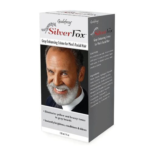 Godefroy Silver Fox Men 's Silver And Gray Beard Brightener For Caucasian Hair Types, 3 Fluid Ounce