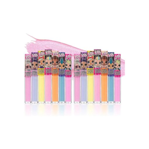 L.O.L Surprise ! 14pc Lip Gloss for Girls, Lol Lip Gloss Set Value Pack, 14 Assorted Fruit Flavored Lip Glosses, Non Toxic, Kid Friendly, Party Favors, Gift For Kids