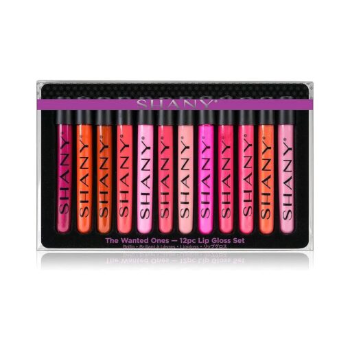 SHANY The Wanted Ones - 12 Piece Lip Gloss Set with Aloe Vera and Vitamin E