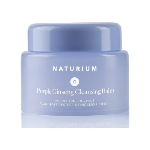 Naturium Purple Ginseng Cleansing Balm Plus Plant-Based Esters & Linoleic-Rich Oils, Smoothing Face Wash, 3.0 oz