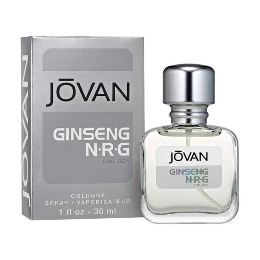 Jovan Ginseng N.R.G, Eau de Cologne Spray, Refreshing Cologne for Men, Natural Scent, Vegan Formula, 1.0oz