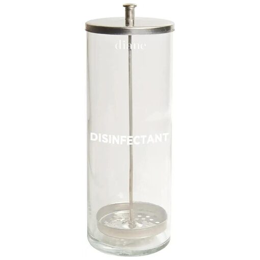 Diane Glass Disinfectant Jar for Sterilizing Hair Salon Shears, Combs, Barber Cleaning Supplies, Clippers, and Nail Tools - Large - 10" Tall x 3.4" Wide - 33 Fl Oz Capacity