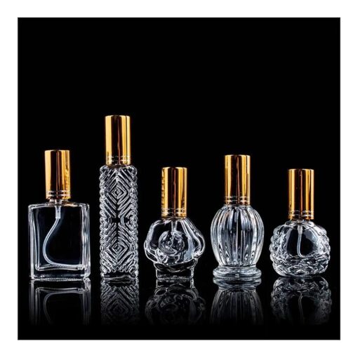 H & D HYALINE & DORA Vintage Glass Perfume Bottles Empty Refillable Sprayer Bottle Fine Mist Spray Bottles Set of 5