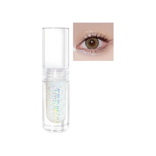 Liquid Glitter Eyeshadow, Pigmented, Long Lasting, Quick Drying, Easy to Apply, Loose Glitter Glue for Eye Crystals Makeup ( Transparent Flashing Colorful Sequins 01 )