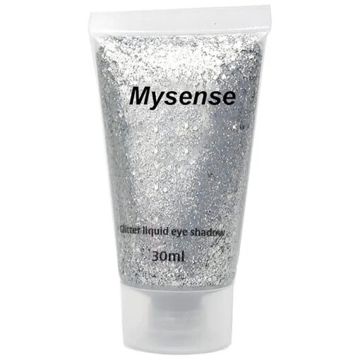 Mysense Silver Body Glitter Gel, Singer Concerts Face Glitter Makeup, Music Festival Rave Face Eye Hair Accessories, Chunky Glitter Mermaid Sequins, Sparkling Glitter Face Paint for Women, 30g