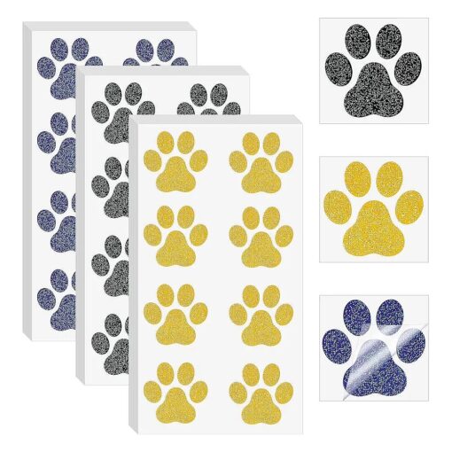 20 Sheets 240 Pcs Dog Paw Glitter Tattoo Sticker Temporary Tattoos Dog Paw Body Tattoos for Women Girls Face Body Accessories ( Dog Paw Style )