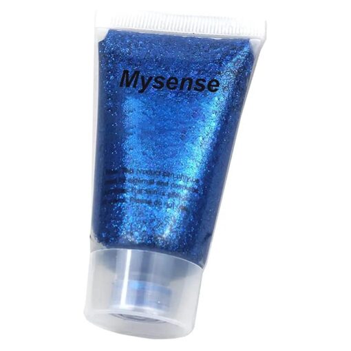 Mysense Royal Blue Body Glitter Gel, Singer Concerts Face Glitter Makeup, Music Festival Rave Face Eye Hair Accessories, Chunky Glitter Mermaid Sequins, Sparkling Glitter Face Paint for Women, 30g