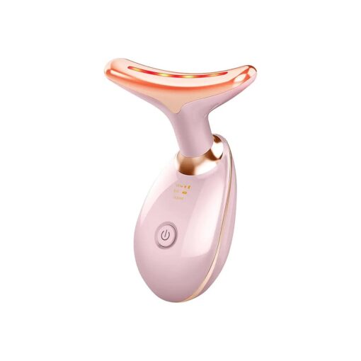 7 Color Face-Neck-Massager - Facial Massager for Skin Care, Glossy Pink