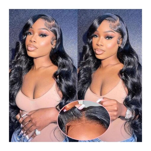 Glueless Wigs Human Hair 5x5 Hd Lace Closure Wigs Human Hair Wear and Go Glueless Wig Body Wave Lace Front Wigs Pre Plucked Pre Cut Ready to Wear Human Hair Wigs for Women 180 % Density 18 Inch