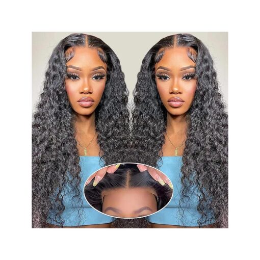 Aatifa Wear and Go Glueless Wigs Human Hair Pre Plucked Pre Cut for beginners 13x4 Water Wave Lace Front Wigs Human Hair For Women 26 Inch HD Lace Frontal Wigs with Baby Hair 180 % Density