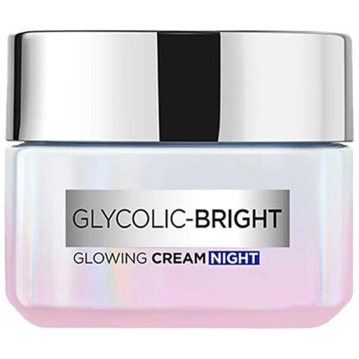 L'Oreal Paris Glycolic Bright Glowing Night Cream, 15ml |Overnight Brightening Cream with Glycolic Acid that Visbily Minimizes Spots & Reveals Glowing skin