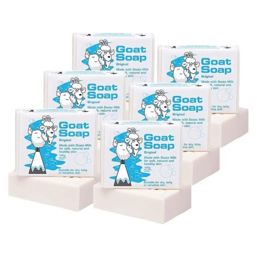 Goat Soap Value Six Packs - for Soft, Natural and Healthy Skin, Milk Body Soap Bar - 6 x 100g ( 3.5oz ) Bars - Original