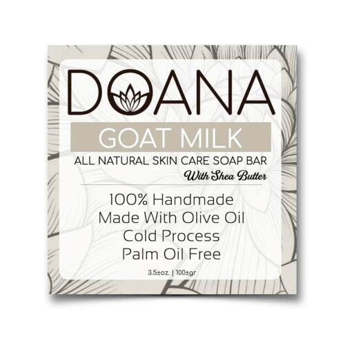 Goat Milk Soap Bar - With Olive Oil and Coconut Oil, Palm Oil Free, Anti Aging Effect, Cleans Dead Skin Cells and Renews Skin Cells, Vitamin A, E and C. For Dry and Sensitive Skin