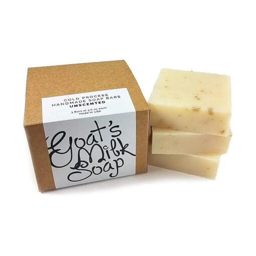 Handmade Fresh Goat 's Milk Bar Soap ( Unscented, 3 bars ( Economy Pack ) )