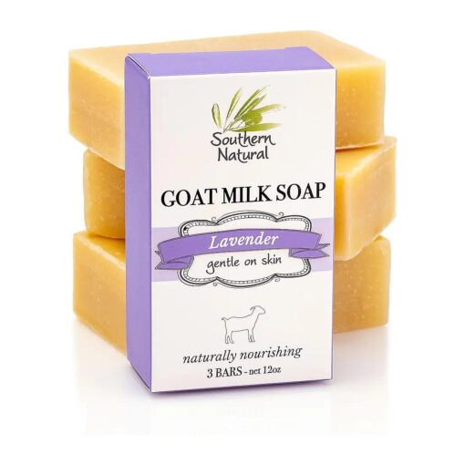 Goat Milk Soap Bar - Lavender 3 Pack - For Eczema, Psoriasis & Dry Sensitive Skin, All Natural Soap For Women, Men, Kids & Baby, Great For Face & Body, Handmade In USA .