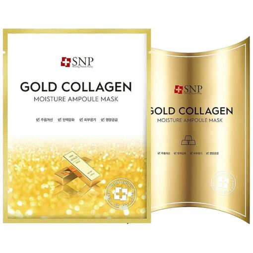 SNP Gold Ampoule Korean Collagen Face Mask | Anti-Aging Face Mask and Gold Face Mask with Collagen for Skin Tightening