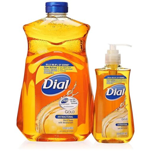 Dial Gold Antibacterial Liquid Soap with Moisturizer, 7.5 Oz Pump Bottle + 52 Oz Refill