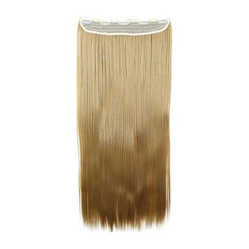 CAISHA 28" Clip In Hair Extensions One Piece Full Head Hairpiece Straight Gold Blond C64