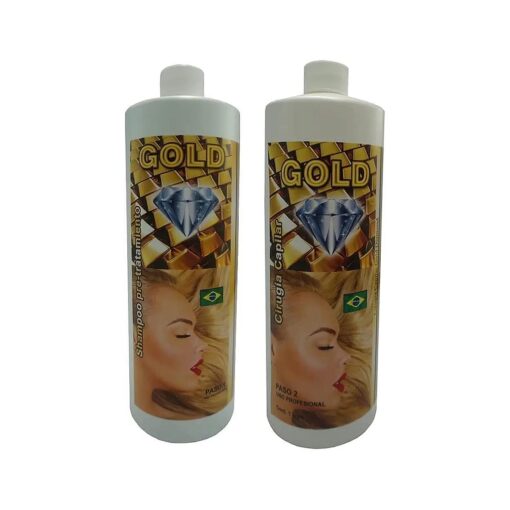 Cirugia Capilar Gold Diamond Kera Fruit 16oz Incluye Shampoo Tratamiendo De Keratina Oro