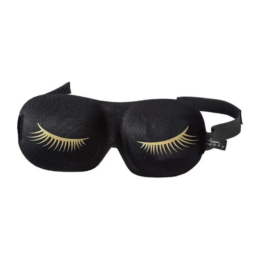 Bucky Ultralight & Comfortable Contoured Sleep Eye Mask, Gold Eyelash, One Size,5824