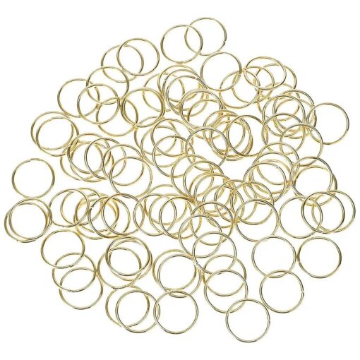 100 Pack Hair Rings Braid Rings Hair Loop Clips Hair Accessories ( Gold )