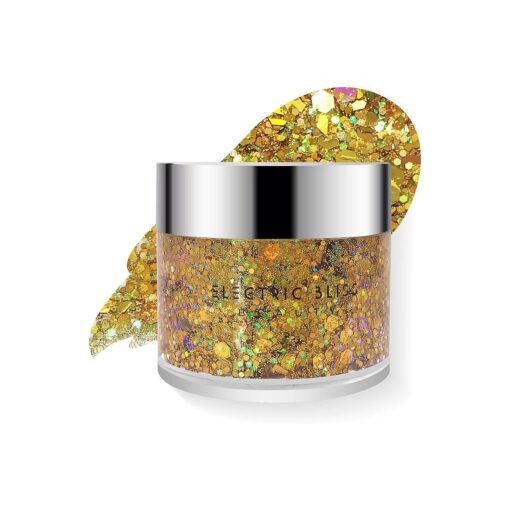 Gold - Holographic Body Glitter Gel for Body, Face, Hair - Vegan & Cruelty Free - Electric Bliss Beauty ( Gold )