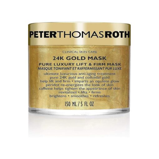 Peter Thomas Roth | 24K Gold Mask | Pure Luxury Lift & Firm, Anti-Aging Gold Face Mask, Helps Lift, Firm and Brighten the Look of Skin, 5 Fl Oz ( Pack of 1 )