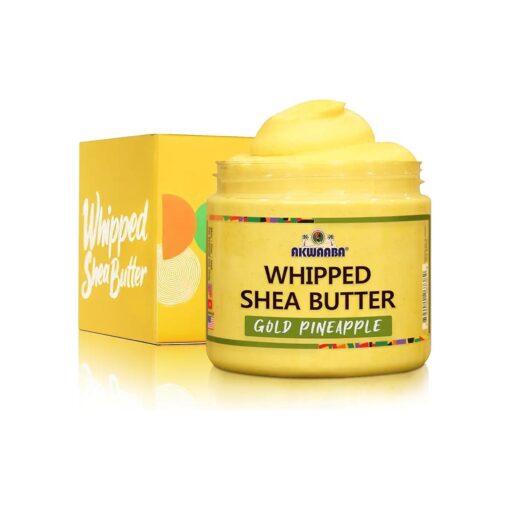 AKWAABA Whipped Shea Butter ( Gold Pineapple ) | 12 oz | Nourishing, Moisturizing & Hydrating | For All Skin Types