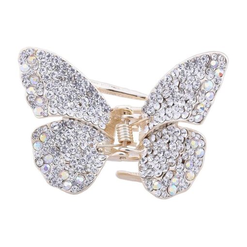 Multi Color Crystal Rhinestones Butterfly Hair Claw Clip for Women Girls