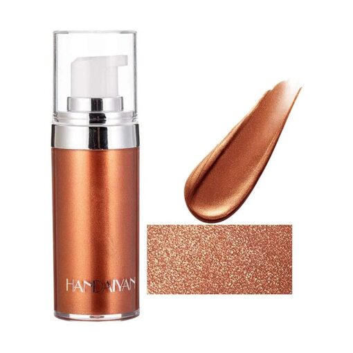 Body Face Luminizer Highlighter Cream Spray Liquid Bronzer Illuminator Glow Glistening Makeup Foundation ( # 4 Golden Brown )