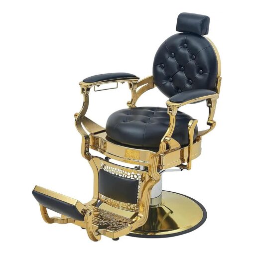 Vintage Barber Chair for Barbershop, Heavy Duty Recline Salon Chair for Hair Beauty Stylist Tattoo Home Barber ( Golden )