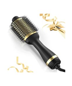 Hair Dryer Brush Blow Dryer Brush in One, One-Step Hair Dryer and Volumizer, Negative Ion Ceramic Brush Blow Dryer Styler, Hair Brush Dryer for 120 Volt USA outlets only ( Gold )