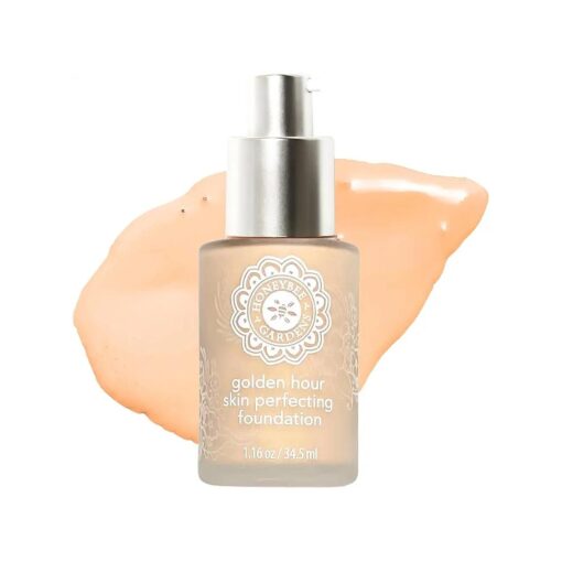 Honeybee Gardens Golden Hour Foundation In Luminous, Lightly Warm Neutral, Skin-Perfecting, Luminous Finish, Vegan, 34.5ml