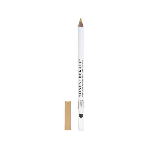 Honest Beauty Vibeliner Pencil Eyeliner Divine ( Gold ) | With Jojoba Oil, Meadowfoam Oil, & Macadamia Nut Oil | With built-in smudger, 0.038 Ounce