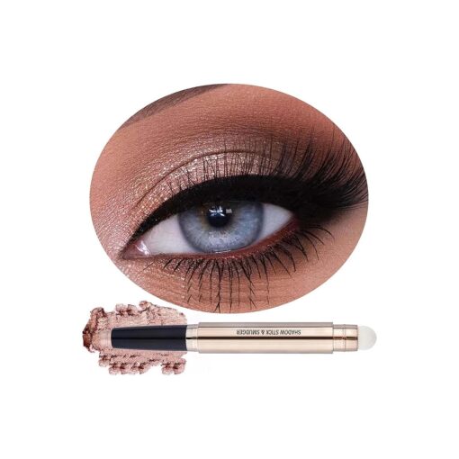 Nude Rose Gold Eyeshadow Stick Cream Smooth Single Eyeshadow Pencil Shimmer Crayon Palette Hypoallergenic Waterproof Eye Shadow Highlighter Stick Makeup Eye Liner Pen Multi-Dimensional Eyes Look ( 3 # )