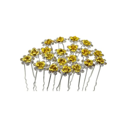 Nestarfactory Rose U-sharped Design Collection Metal Hair Pins Pack of 20 ( Golden )